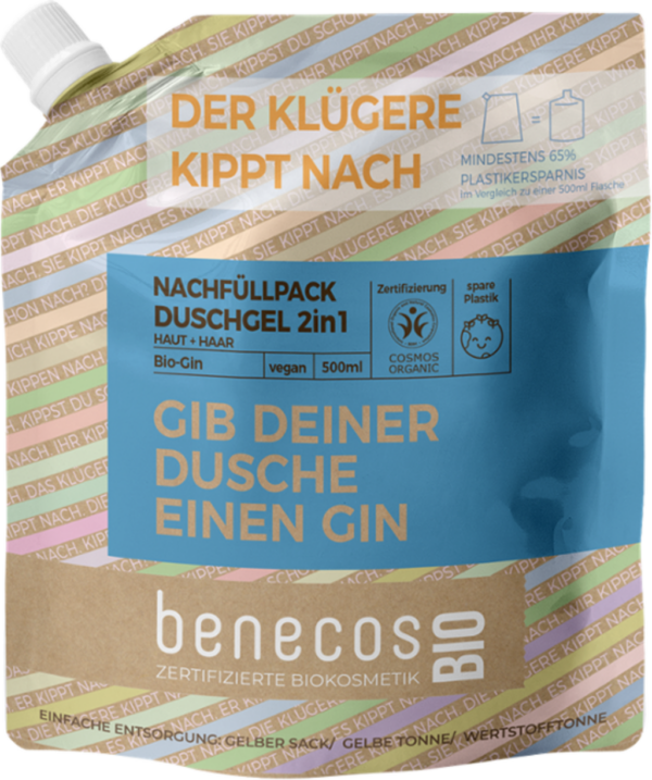 benecosBIO 2in1 Duschgel "Gib deiner Dusche einen Gin" - Nachfüller 500 ml