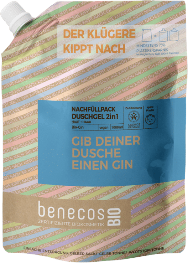 benecosBIO 2in1 Duschgel "Gib deiner Dusche einen Gin" - Nachfüller 1L