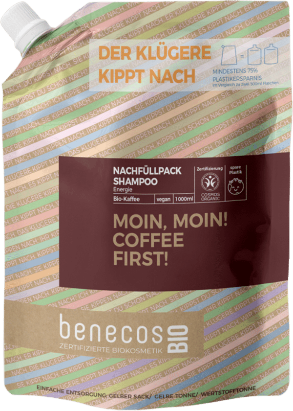 benecosBIO Energie Shampoo "Moin Moin! Coffee First!" - Nachfüller 1L