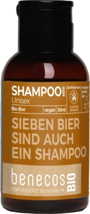 benecosBIO Unisex Shampoo "Sieben Bier sind auch ein Shampoo" - 50 ml