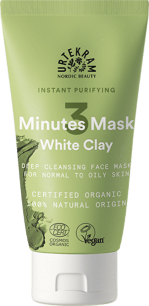 URTEKRAM 3 Minutes Mask White Clay - 75 ml