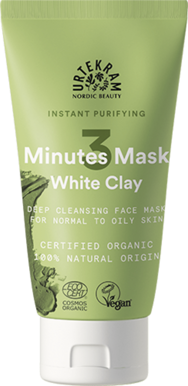 URTEKRAM 3 Minutes Mask White Clay - 75 ml