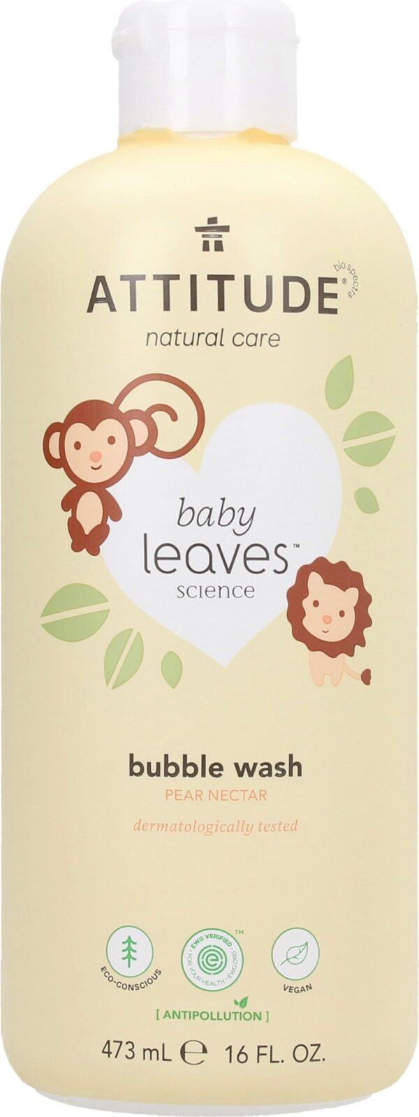 ATTITUDE baby leaves Bubble Wash Pear Nectar - 473 ml