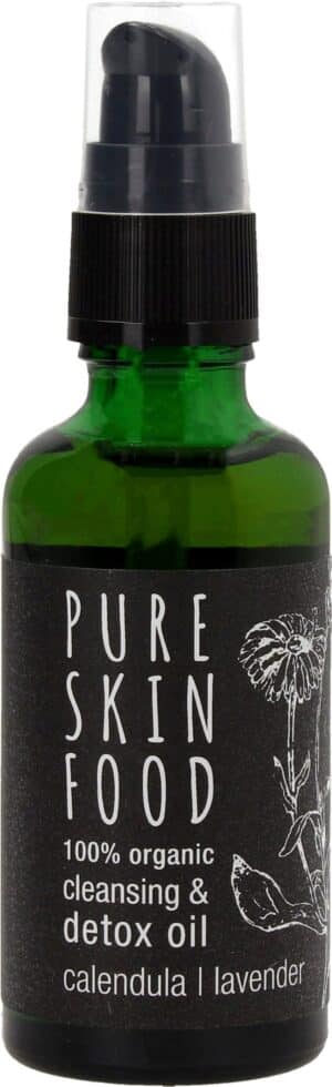 PURE SKIN FOOD Organic Cleansing & Detox Oil Calendula - Lavender - 50 ml